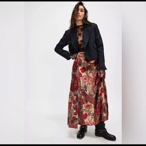 Free People Velvet Petals Maxi Skirt